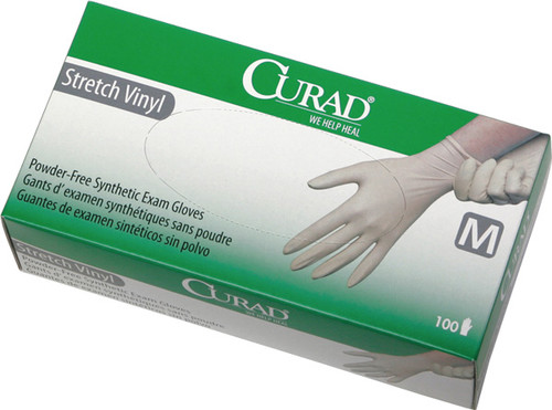 Curad PF Stretch Synthetic Vinyl Exam Gloves