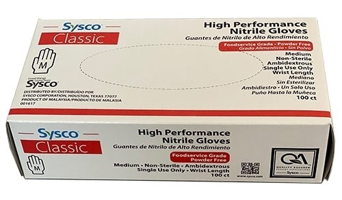 Sysco Classic Nitrile High Performance Powder-Free Food Service Gloves