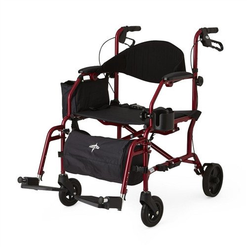 Combination Rollator/Transport Chair, Red