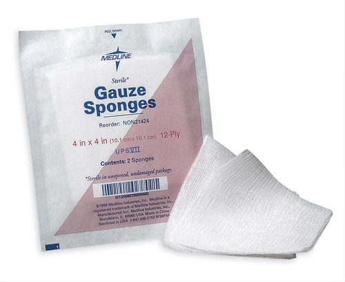 100% Cotton Woven Gauze Sponges - Sterile