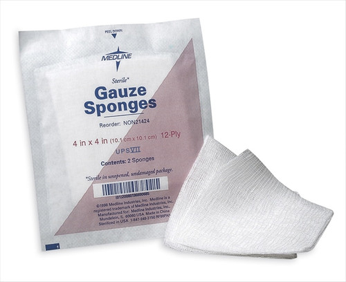 100% Cotton Woven Gauze Sponges - Sterile Trays