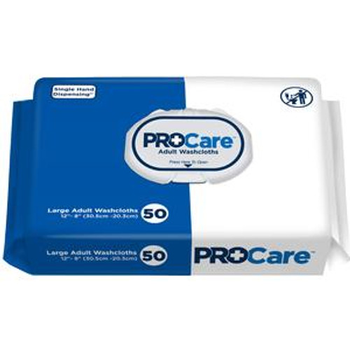 ProCare™ Adult Washcloth, 12" x 8", Soft Pack