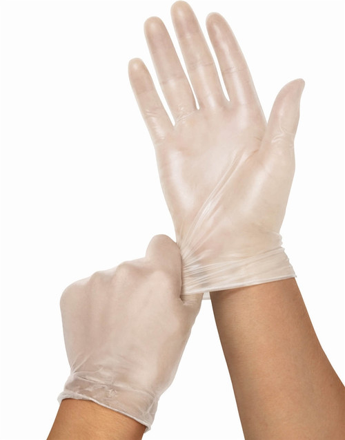 Powder Free Clear Vinyl Exam Gloves, Clear