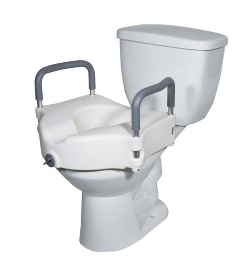 Elevated Raised Toilet Seat with Removable Padded Arms