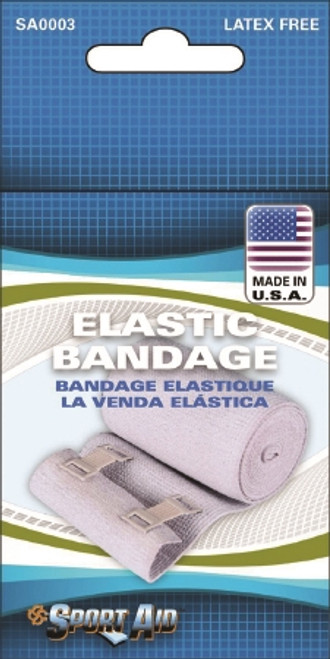 Elastic Bandage Sport Aid Standard Compression Clip Detached Closure Tan NonSterile