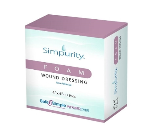 Foam Dressing Simpurity Square Non-Adhesive without Border Sterile