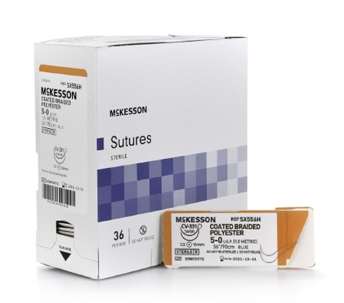 McKesson Nonabsorbable Braided Coated