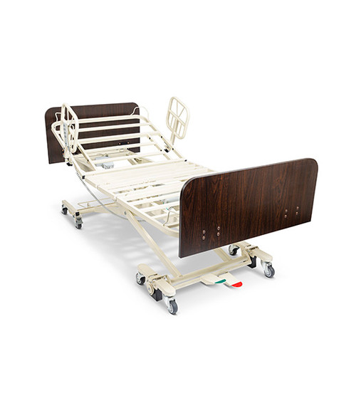 Versatile Ultra Low and High Long Term Care Bed with Floor Lock System