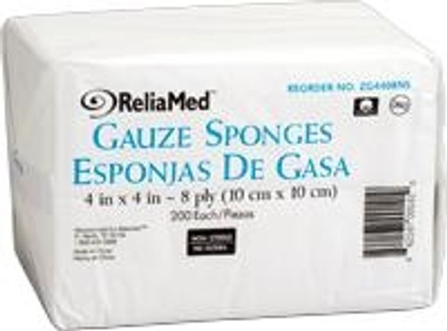 ReliaMed Gauze Sponge - Nonsterile, Woven, 100% Cotton