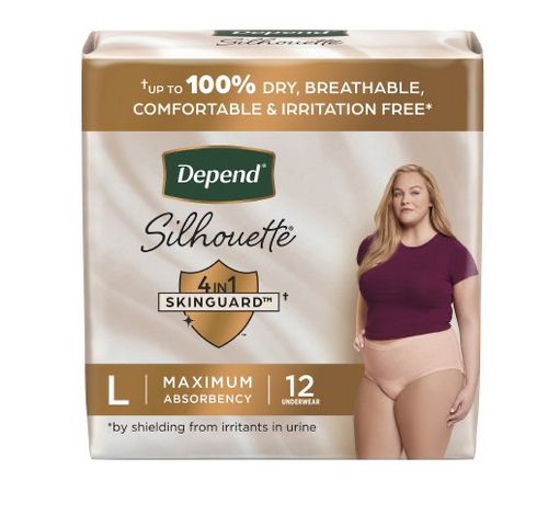 Female Adult Absorbent Underwear Depend® Silhouette® Waistband Style (Heavy Absorbency)