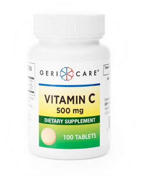 Vitamin C Supplement Geri-Care® Ascorbic Acid 500 mg Strength Tablet 100 per Bottle