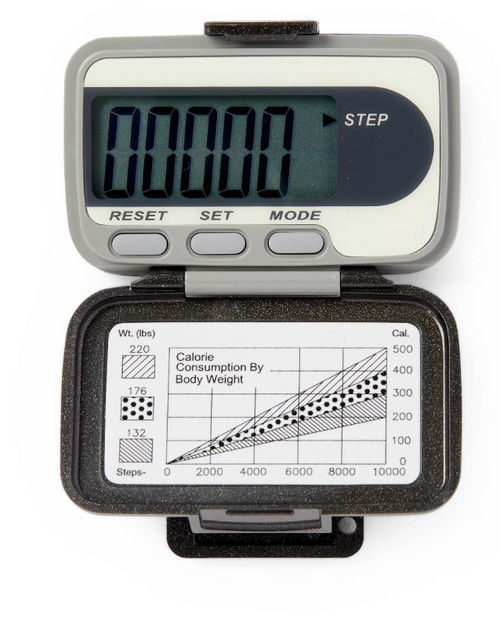 Medline Deluxe Pedometer with Steps, Distance, and Calories